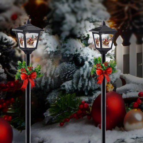 2 Pack 40'' Solar Post Light Pole Light Garden Pathway Yard Christmas Lamp Decor - Picture 31 of 40