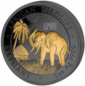 2017-1-Oz-Silver-GOLDEN-ENIGMA-ELEPHANT-Coin-WITH-24k-Gold