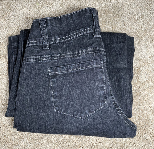 Younique Junior's Lightweight Cropped Denim Jeans LowRise WideBottom Sz 5 Black - Picture 12 of 12