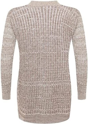 Ladies Cable Knitted Open Pocket Cardigan Plus Size Long Sleeve Grandad 8-22 - Picture 7 of 19