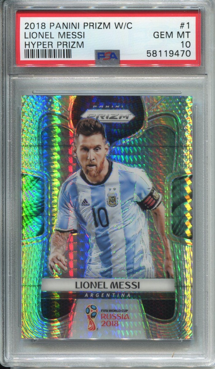 Panini 2018 World Cup Soccer Hyper Prizm #1 Lionel Messi PSA