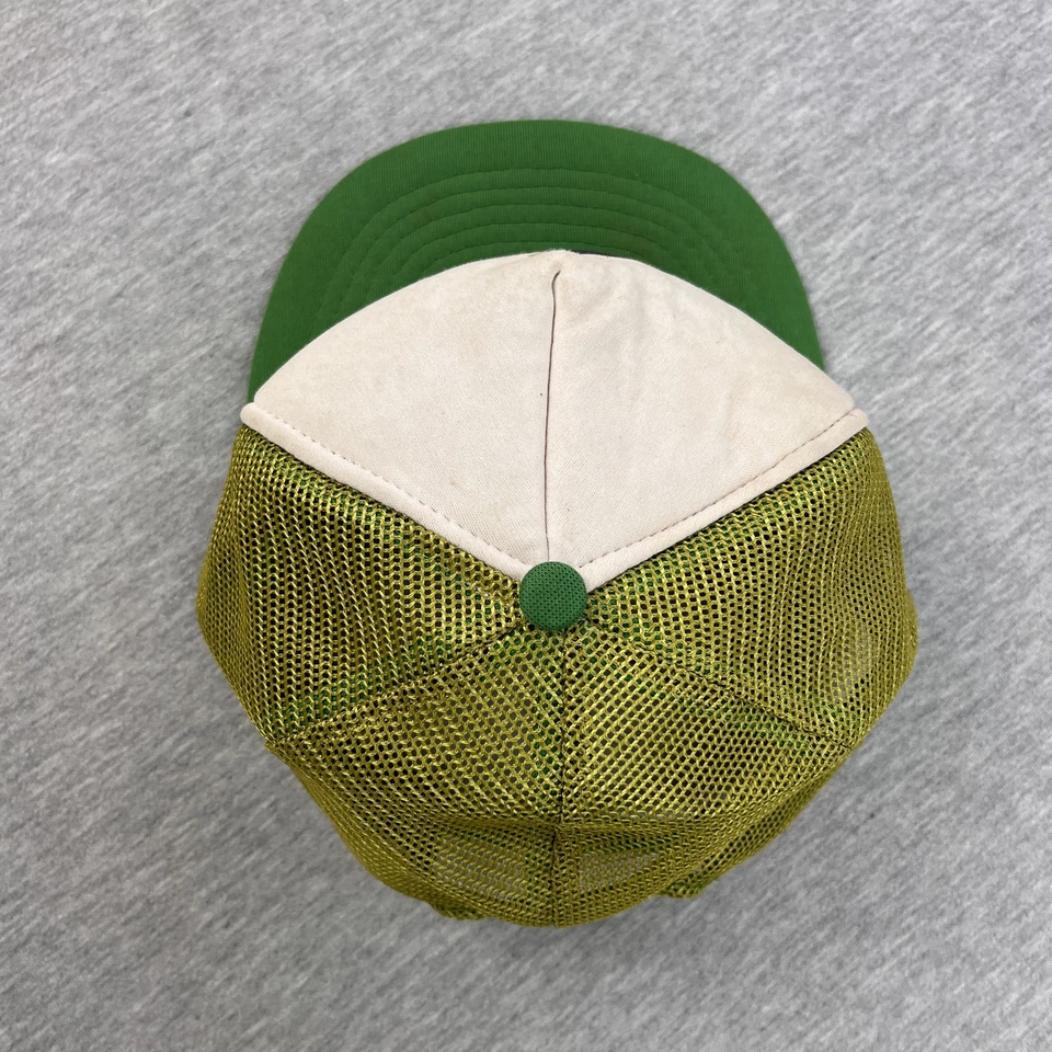 复古禧玛诺卡车司机帽均码绿色白色渔具标志 80 年代脏 — 第 4/4 张图片