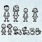  Family Car Stickers Running Window Decals Kids on Board Auto Decors