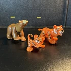 1995 Vintage FISHER PRICE ANIMAL FAMILIES Brown Bear Grizzly 2 Tigers Lot of 3