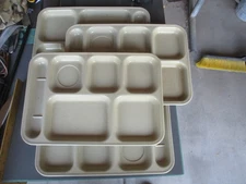 MILE STONE model 801, Compartment Mess Hall, Cafeteria Serving Trays, Lot of 4