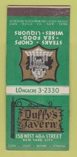 Matchbook Cover - Duffy's Tavern New York City DISPLAY SAMPLE 21 Strike Feature