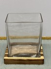 Threshold Glass Terrarium with Wood Base Rectangle Vase Centerpiece Decor 8” x 6