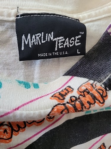 Vintage Marlin Tease Dino Flintstones All Over Print T Shirt Size Large - Picture 3 of 7
