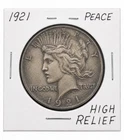 1921 Peace Dollar $1 High Relief Silver 0.900 Philadelphia Business Strike