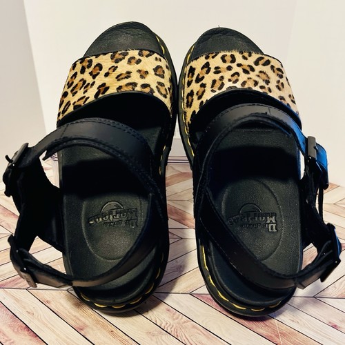 Dr. Martens Voss Hair On Leopard Women's 5 Sandals Chunky Platform Lightweight - Picture 8 of 9