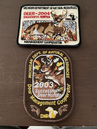 2003 & 2004 MICHIGAN SUCCESSFUL DEER HUNTING PATCHES MICHIGAN DNR