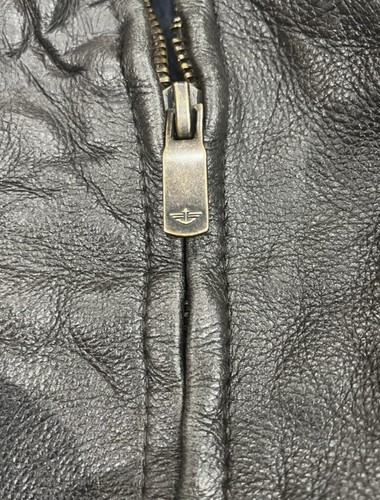 Vintage 90s Dockers Genuine Leather Padded Biker Zip Closure - Picture 5 of 12