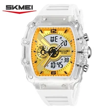 SKMEI Men Digital Quartz Watch LED Rectangle Wristwatch Electronic Sport Watches