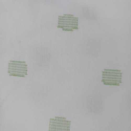 Juego de 6 servilletas bordadas de lino verde menta blanca - Imagen 6 de 6