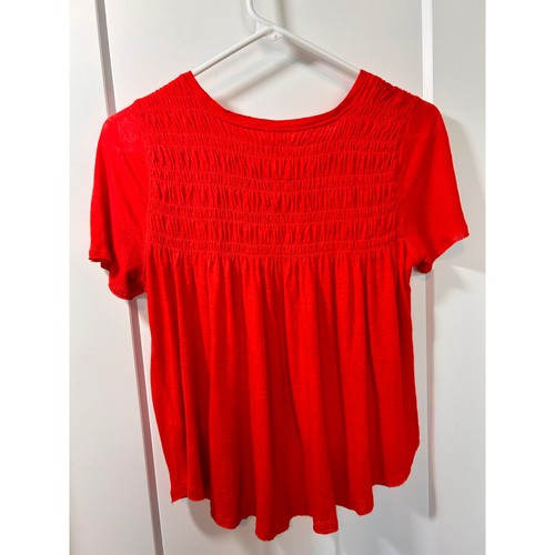 Camiseta para mujer Free People de mezcla de lino Dani ajustada roja talla XS - Imagen 5 de 9