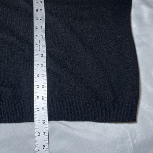 Marshall Fields Womens Cashmere Split Neck Sweater Size XL Black Ruffles *READ* - Picture 9 of 10