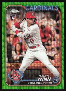 2024 Topps Chrome Update Masyn Winn #USC23 RC Debut Green Wave Refractor #'d /99