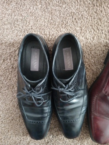Lote de 2 pares de zapatos de vestir Giovanni vintage para hombre talla 10,5 negro marrón - Imagen 4 de 6