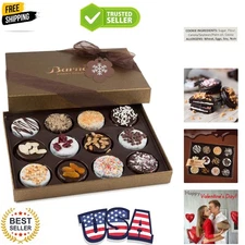 Barnetts Christmas Holiday Thanksgiving Gift Basket, 12 Chocolate Covered Coo...