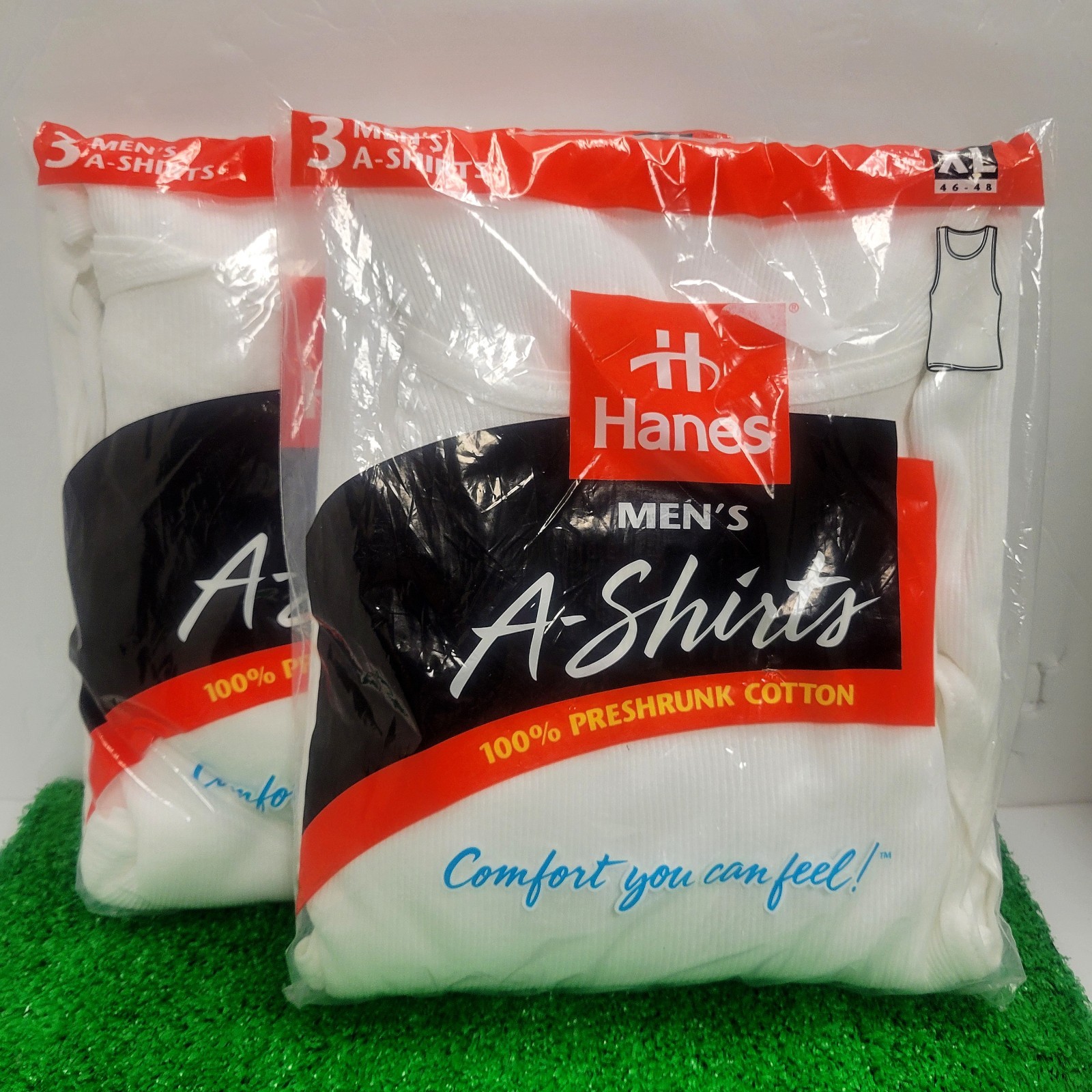 Vintage 3-Pack Hanes A Shirts Tank Top Mens Xl 1997 Sealed New Beater 90s Rare