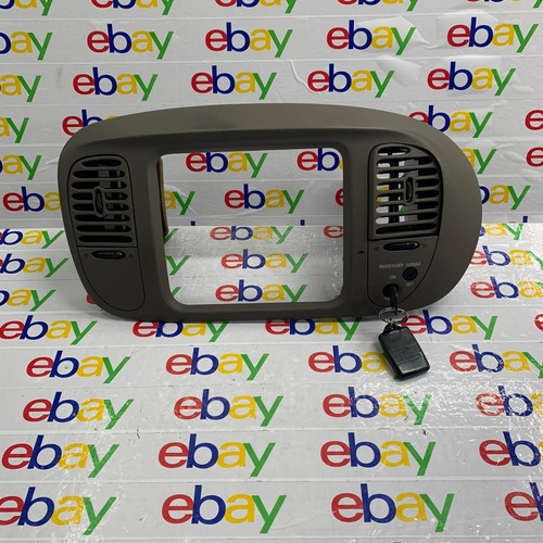 1997 - 2003 Ford F-150 Center Dash Radio Trim Bezel AB Switch Tan 98 99 00 01 02 - Picture 11 of 19
