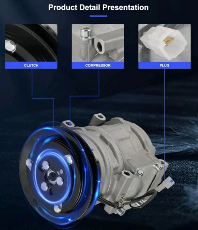 Compresor de aire acondicionado ECCPP 1996-2001 apto para Kia Sportage 2,0 L 1989-1995 Foto 3 de 4