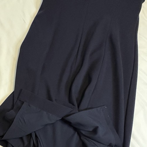 Talbots Woman Size 8 Short Sleeve Lined Navy Blue Shift Dress Knee Round Neck - Picture 5 of 10