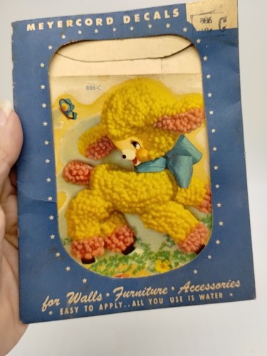 Decalcomanie vintage Metercord agnello per pareti mobili e accessori una decalcomania rosa - Foto 3 di 5