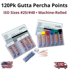 120Pcs Gutta Percha Points Sizes #25-40 ISO Endo Root Canal Dental Standardized