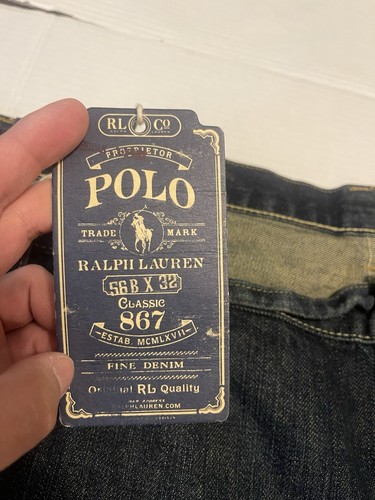 Men’s Polo Ralph Lauren Jeans 56x32 56B Classic 867 Fit Big Tall NWT Dark Wash - Picture 7 of 14
