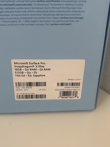 Microsoft Surface Pro 11 13" OLED Tablet Snapdragon X Elite 16GB 512GB Sapphire - Picture 8 of 8