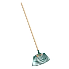 FARM-TUFF Hardwood Leaf and Garden Rake for Lawns and Yards, Wide, 19in