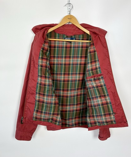 POLO Ralph Lauren Plaid Lined Full Zip Harrington Jacket Men's Size Large Red - Picture 10 of 12