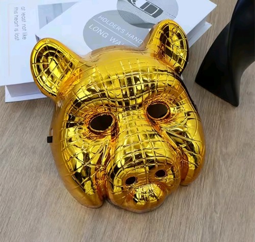 4er-Pack Squid Game inspirierte goldene VIP Masken vollständiges Set Leopard Schwein Adler Eule - Bild 6 von 8