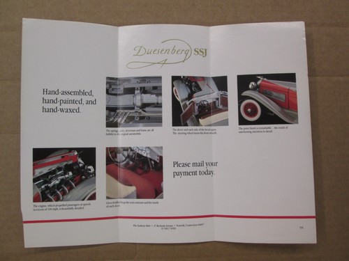 Danbury Mint Brochure Duesenberg SSJ - Picture 2 of 2