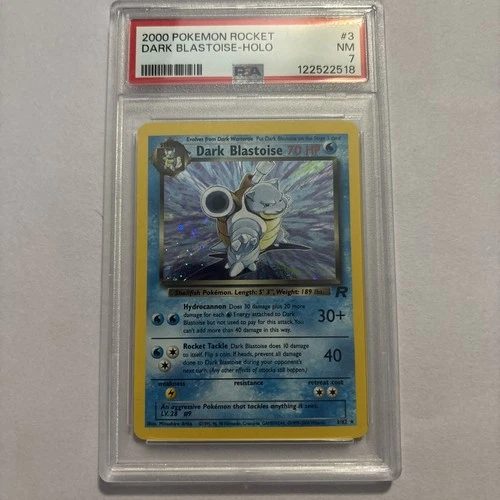 Pokémon Dark Blastoise Team Rocket Holo Rare Unlimited 3/82 PSA 7