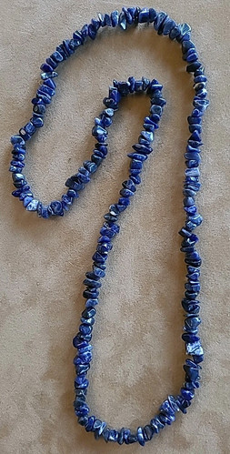 Lapis Lazuli Necklace 16" Blue Lovely Tumbled Chips Gem Stones