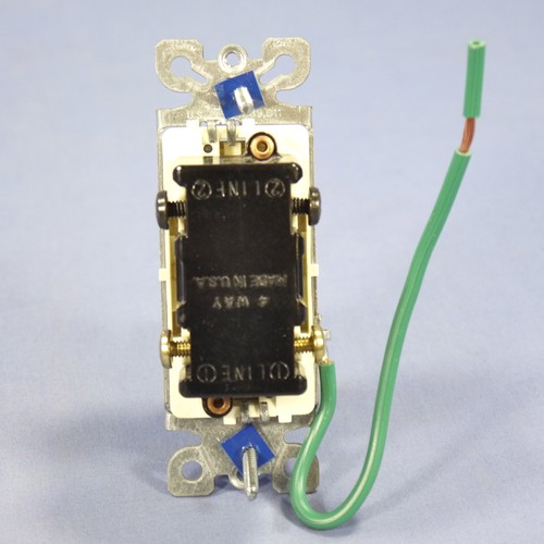 Interruptor de luz basculante decorador de 4 vías Cooper Almond ReSidential 15A 120V 6504A - Imagen 5 de 6