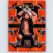 2024 Panini Select WWE AJ Styles #19 Orange Flash Prizms