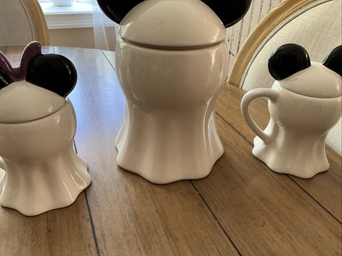 Disney's Mickey And Minnie~ Halloween Ghost~Ceramic Mugs & Cookie Jar New - Picture 5 of 9