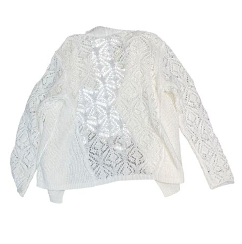 Tommy Bahama Womens White Open Knit Dorset Long Sleeve Cardigan Size Large New - Picture 2 of 10