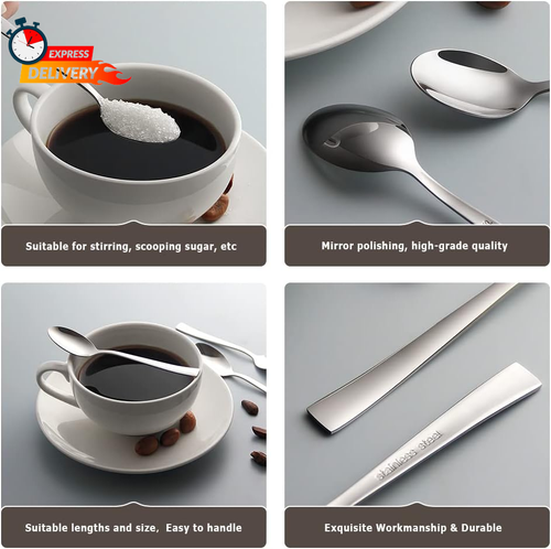 6-Piece Demitasse Espresso Spoons,5.1-Inch Mini Coffee Spoons Stainless Steel Sm - Picture 6 of 12