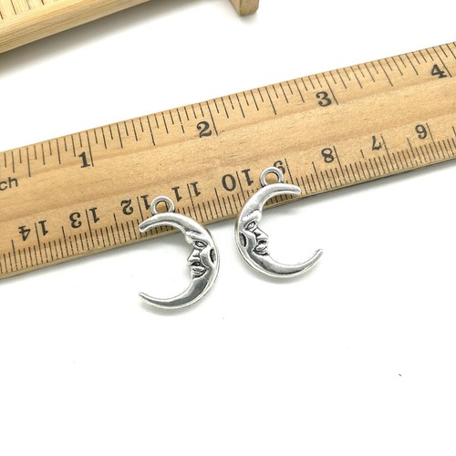 Wholesale retro Jewelry Making DIY moon face alloy charms pendants 22x15mm - Picture 10 of 11