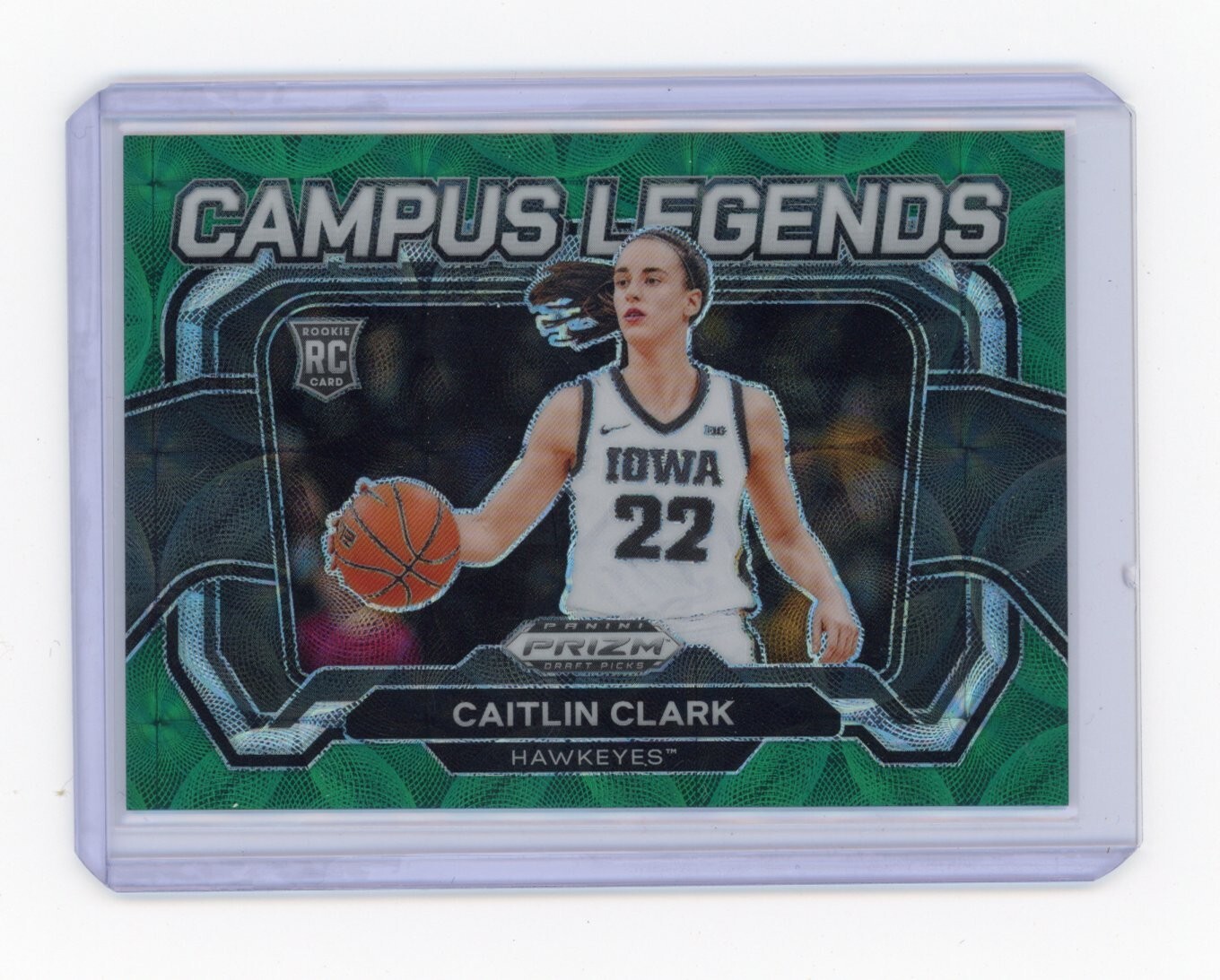 CAITLIN CLARK 2024-25 Panini Prizm Draft Picks CAMPUS LEGENDS RC GREEN SCOPE  /8
