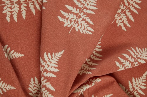 Sundour Esher Floral Fern Leaf Eyelet Fully Lined Curtains Pair Terracotta - Picture 23 of 34
