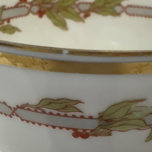 Eine antike Haviland Limoges seltene Schleiger Tasse & Untertasse - Kirschen & Gold - Bild 11 von 15