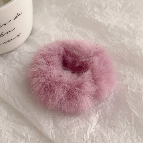 3/1x Women Fur Hair Rope Plush Elastic Rubber Hair Accessories Fluffy Scrunchies - Picture 12 of 28