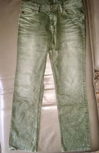 STRELLSON Designer Jeans Hose Grün W35 L34 Used Look DE 50 / 52 - Bild 2 von 9