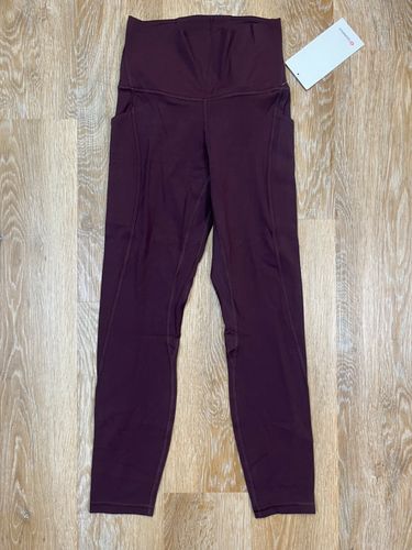 Lululemon Leggings Womens 6 Burgundy Align Pant High Rise 25" Gym Yoga Atheisure