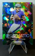 2023 Panini Prizm Lamar Jackson Green Cracked Ice Prizmatic SP Baltimore Ravens